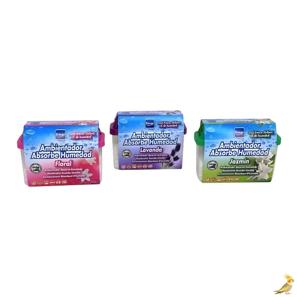 Ambientador Absorbe Humedad para Ropa con Fragancias de Jazmín, Floral y Lavanda – Pack de 6, 12 y 24 botes (3 aromas) SIN MARCA – Ideal para cajones y armarios.